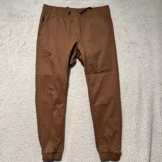 Ring Of Fire Pants Mens Large Brown Joggers Stretch Drawstring Active Outdoors