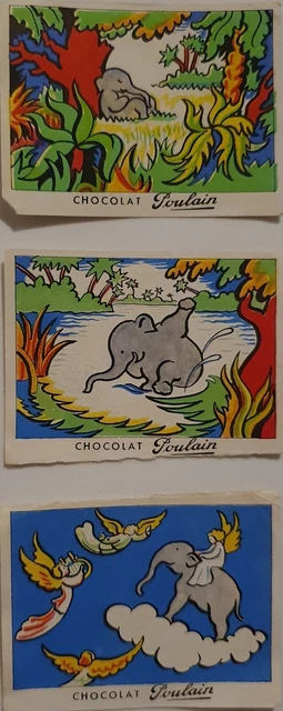 Lot de 3 images Chocolat Poulain "Les belles Chansons de France"