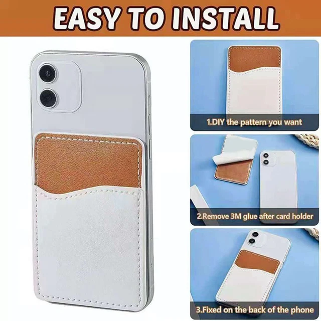 10pcs Fashion Card Holder DIY Phone Wallet PU Leather Pocket Sublimation Blank
