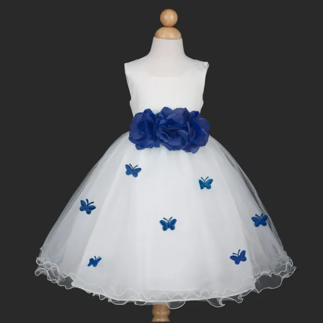 Ivory Butterfly Petals Halloween Princess Fairy Ruffled Girl Dress - Many Colors