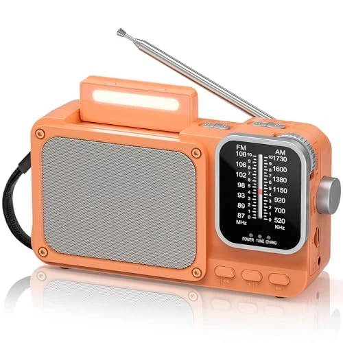 Poste Radio Vintage PRUNUS J-180 Bluetooth AM/FM/SW - Batterie 1800mAh, Haut-Parleur 5W, USB/TF/AUX