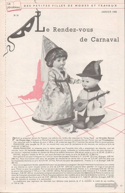 rare 1977 lot 12 patrons Poupée modes et travaux/originaux PORT GRATUIT
