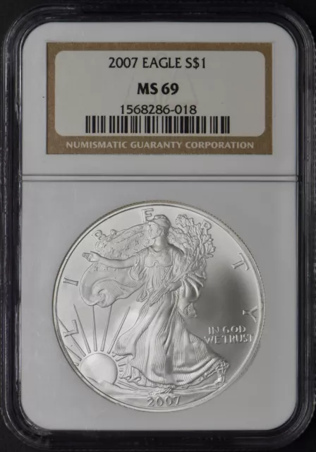 2007 American Silver Eagle - NGC MS69 Brown Label - ✪COINGIANTS✪