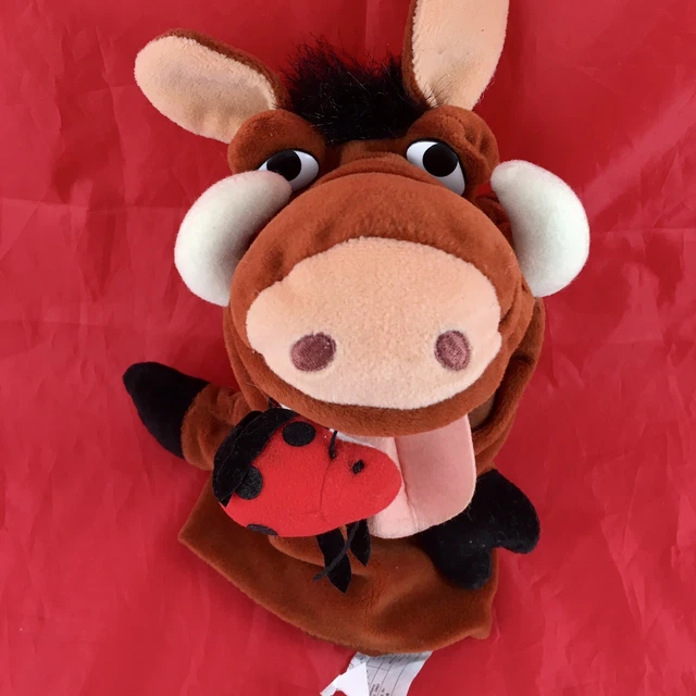 DISNEY LION KING Pumbaa Warthog Hand Puppet Plush With Bug £8.02