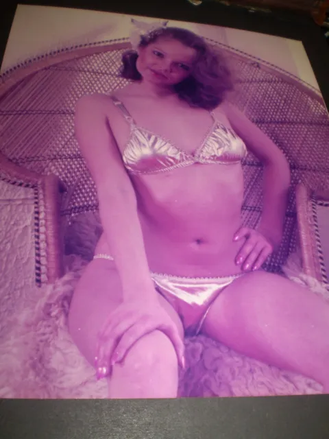 original vintage colour  1980's fetish glamour model studio photograph 10x8  5