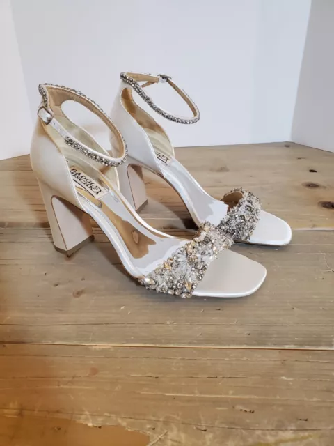 Jewel Badgley Mischka Womens Odessa Crystal Block Heel Sandal 7.5