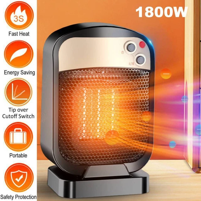 ELECTRIC SPACE HEATER Fan Low Energy Portable Ceramic 2 Settings Heater