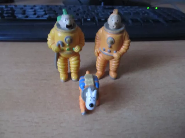 Figurines Tintin - On A Marche Sur La Lune - Tintin , Dupond/T , Milou - Lu 1994