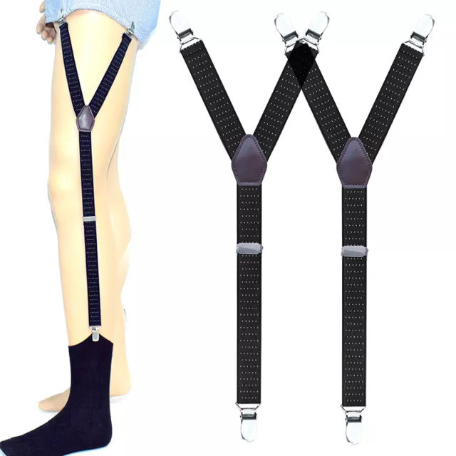 Y Shape Military Adjustable Elastic Shirt Holders Straps Sock Non-slip Clamps