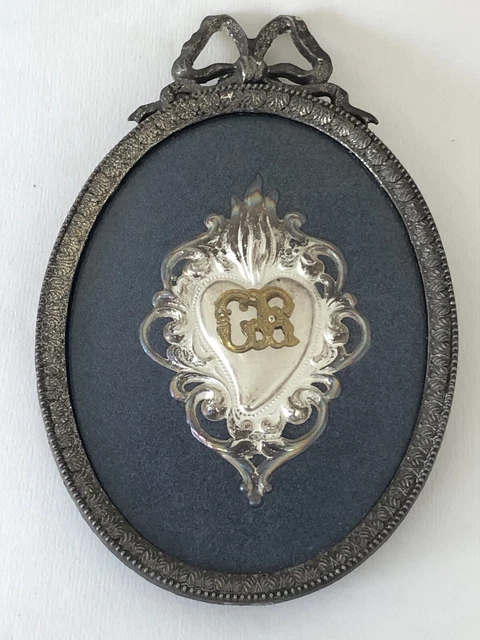EX VOTO XIX Médaillon Cadre Verre Bombé Reliquaire Sacré