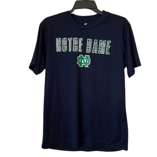 Colosseum Notre Dame Youth XL (20) Blue Short Sleeve Shirt Fighting Irish