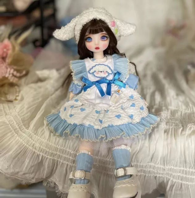 1/6 BJD Doll Girl Handpainted Makeup Full Set Outfits Shoes Hair Eyes Kids Gift