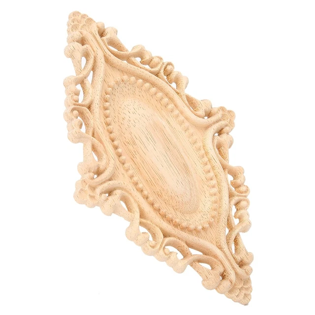 Décalque En Bois Sculpté Onlay Unpaintted Carving Applique Home Wall Furniture