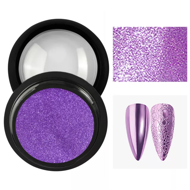 Light Purple Effect Mirror Chrome Nail Powder Pigment No Polish Foil Nails Color