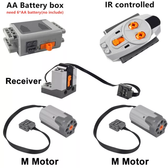 5PCS POWER FUNCTIONS Battery Box XL M Motor IR Receiver Controlled
