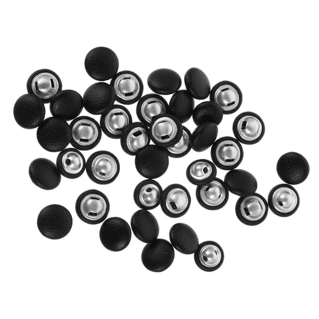 100 piezas botón suave cuero botones redondos costura botones de vestir negro