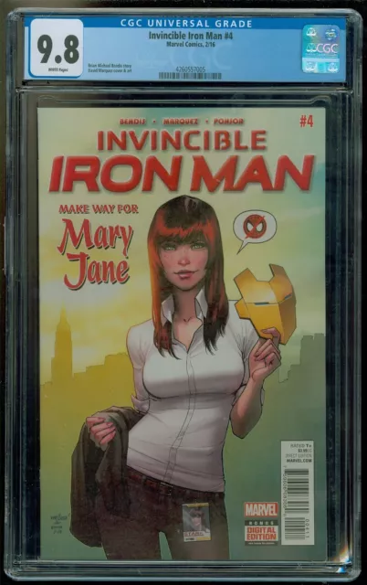 Invincible Iron Man #4 CGC 9.8 2016 Marvel Mary Jane Cover White Pages