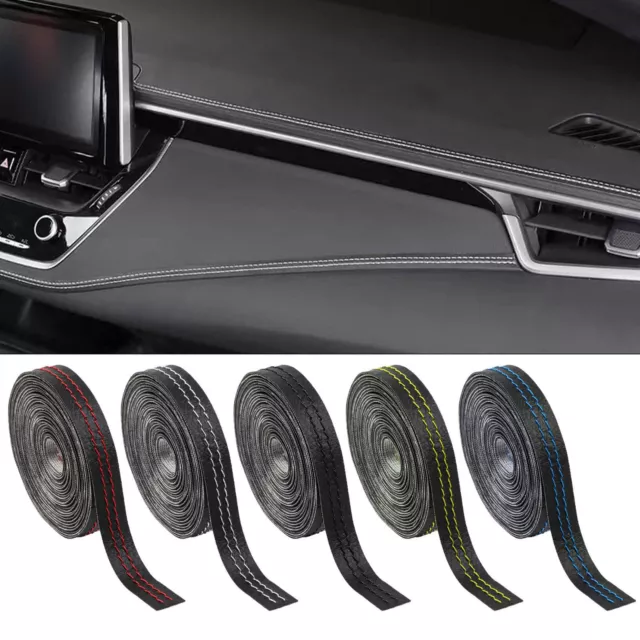 Self-adhesive Moulding Trim Car Interior Styling Dashboard PU Leather Decoration 2