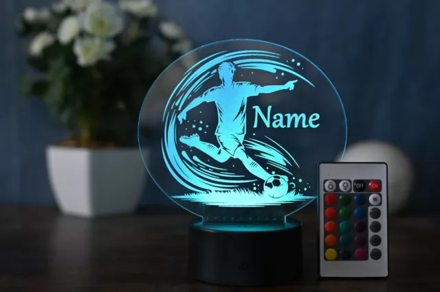 Personalisierte Fußball Lampe Geschenk Idee für Fußballer Kinder und Erwachsene