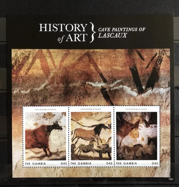 The Gambia -  Cave Paintings of Lascaux / Art - stamps - Timbres - MNH**  YG