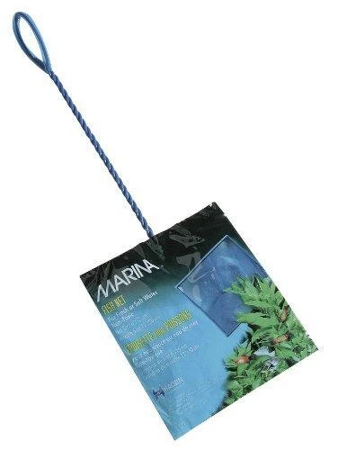 Marina 6-Inch Blue Fine Nylon Net with 12-Inch Handle, Aquarium Maintenance