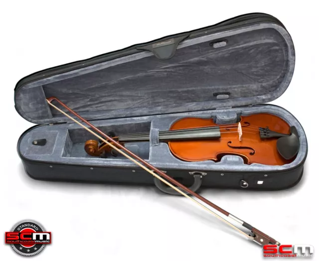 Valencia SV114 4/4 Full Size Violin Outfit with Case, Bow & Rosin STANDARD SETUP