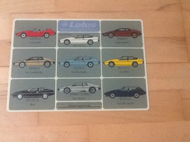 Lotus Color Ranges LOTUS LEAFLET,1981 LOTUS colour chart ,Lotus range brochure,A1 £57.88 ...