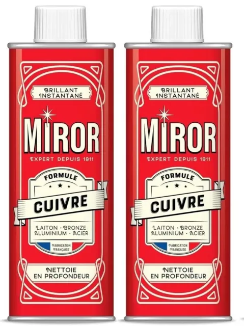 Lot De 2 NETTOYANTS MIROR CUIVRE LAITON BRONZE ALU ACIER 250ML X 2