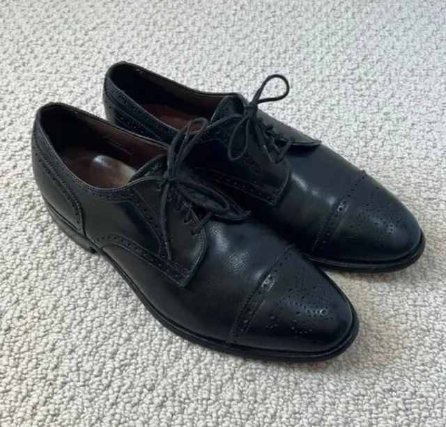 ALLEN EDMONDS Dress Shoe Rogue Black Leather Men's Cap Toe Dress Shoes Size 10 D