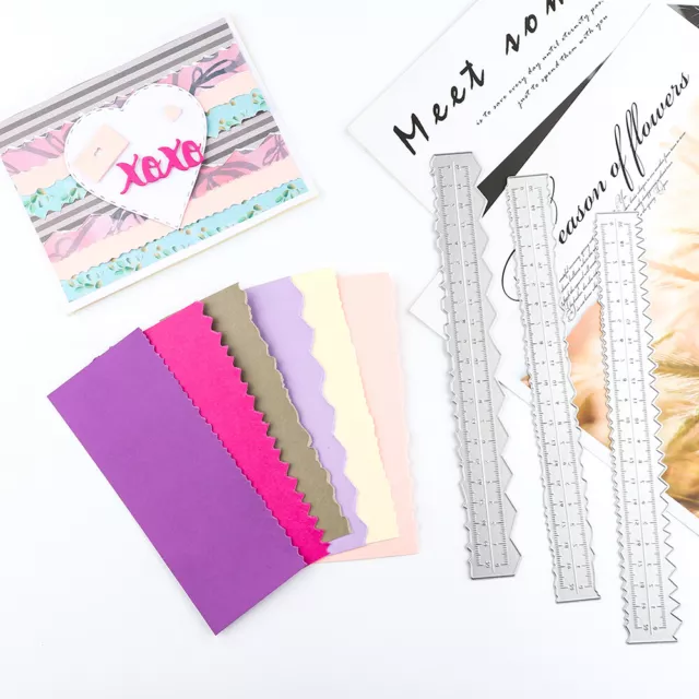 Deckle Edge Rulers Paper Tearing Ruler Metal Cutting Dies Diy Scrapbooking Craft