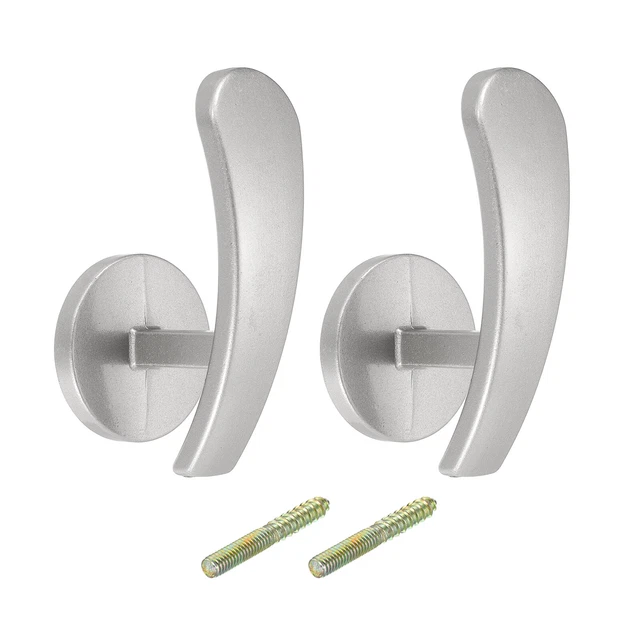 2Pcs Aluminum Alloy Wall Mounted Curtain Holdback Drapery Holder Hook, Silver