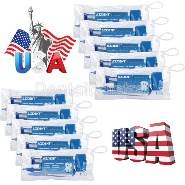 20X UPS Dental Orthodontic Toothbrush Set Floss Interdental Brush Wax Travel Kit