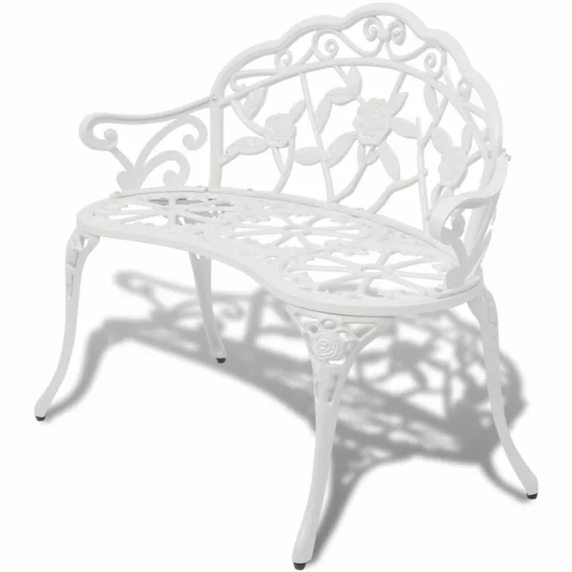 Garden  Outdoor Patio Deck 2 Seater Vintage Chair White Cast Aluminium Z4K5