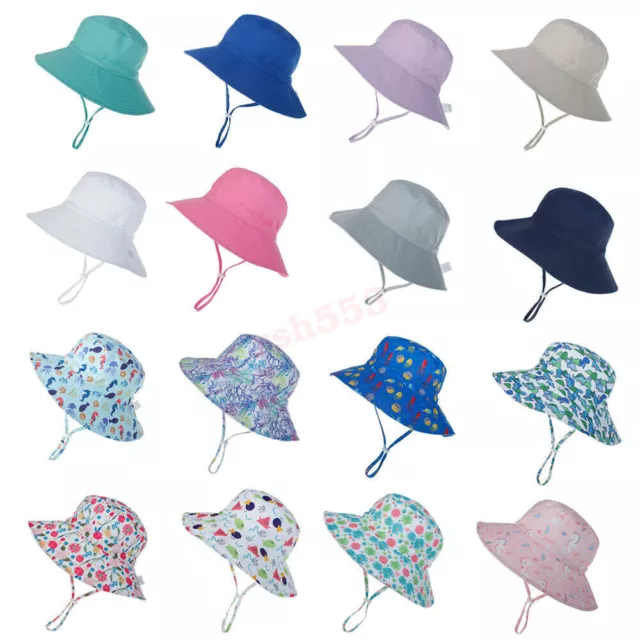 Child Boys Girl Adjustable Bucket Hat Sun Protection Hat Kids Toddler Summer Hat