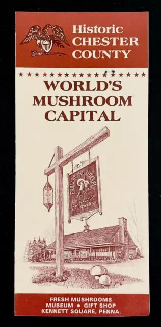 1980s Chester County Kennett Square PA World Mushroom Capital Travel Brochure