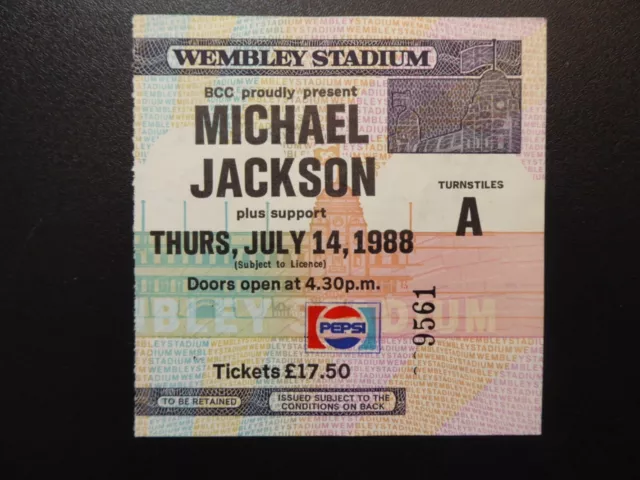 Michael Jackson Ticket Wembley Stadium 22081992 Dangerous Tour Ticket
