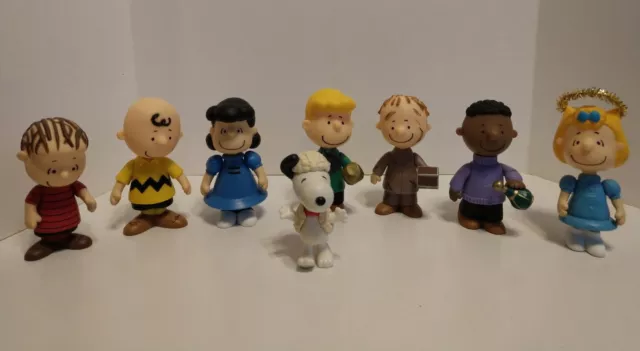 Charlie Brown PEANUTS Christmas Pageant Figures Set ~ 2010 Nativity Lot of 8