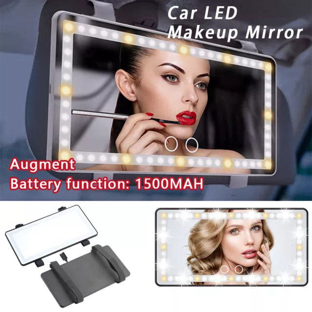 60 LEDs Car Sun Visor Vanity Mirror Rechargeable Makeup Mirror with 3Light Modes