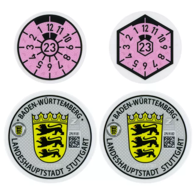 Stuttgart Germany License Plate Complete Sticker Set - Mercedes-Benz, Porsche 3