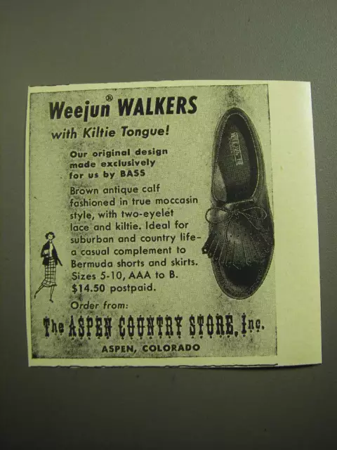 1958 ASPEN COUNTRY Store Bass Weejun Walkers Shoes Advertisement $19.99 ...