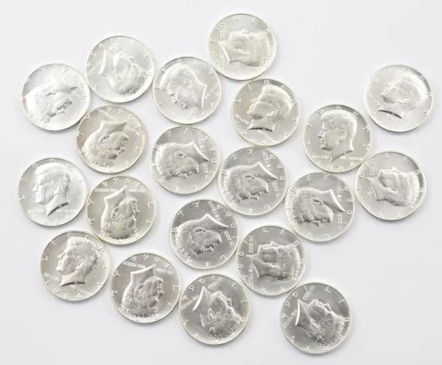 Bulk Lot 1964 BU Uncirculated 20 Coins 90% Silver Kennedy Half Dollars Roll  Unc 2