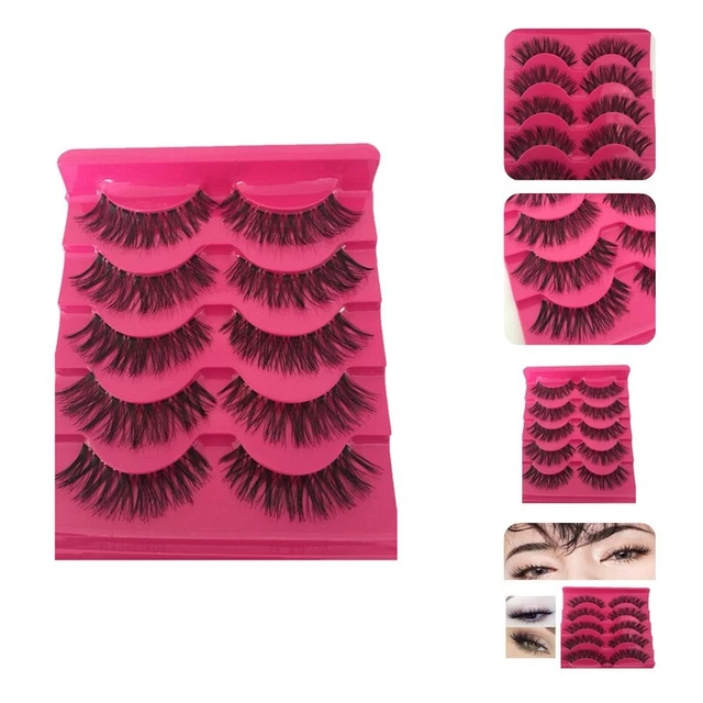5 pares/juego de pestañas postizas cómodas para decorar ojos finos largos lisos naturales