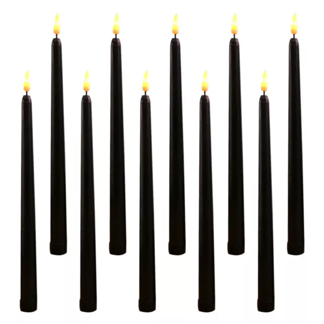 10 Pcs Plastic Halloween Candle Lights Battery Operated Taper Candles