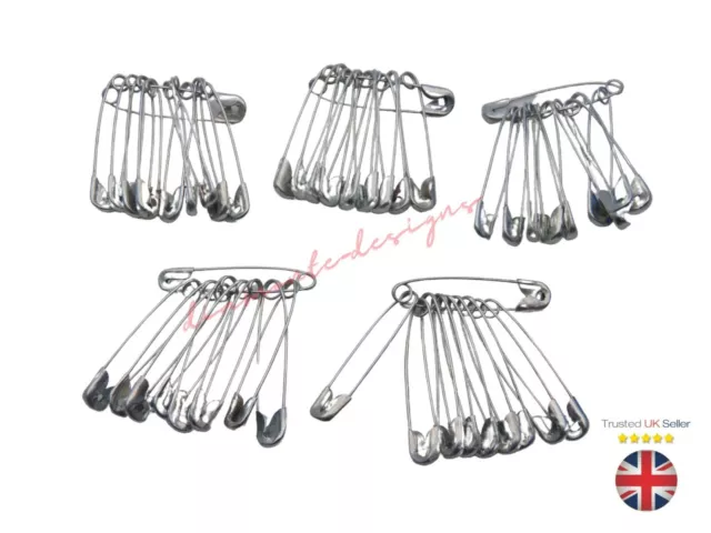 27mm Antique Silver Safety Pins Jewellery Costume Tools Craft Dressmaking Sewing