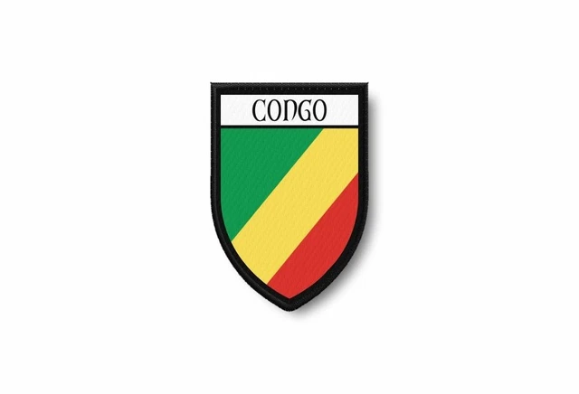 Aufnäher 'Flagge Kongo RDC' – Gedruckter Patch, 5x8 Cm, Zum Aufbügeln Oder Nähen