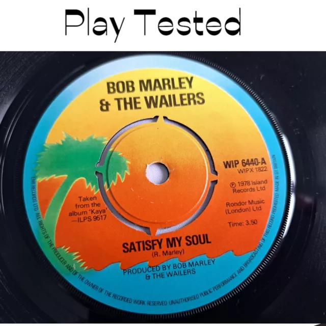 Bob Marley & The Wailers  -  Satisfy My Soul:   7" Single,  Wip 6440,  1978, Vg+