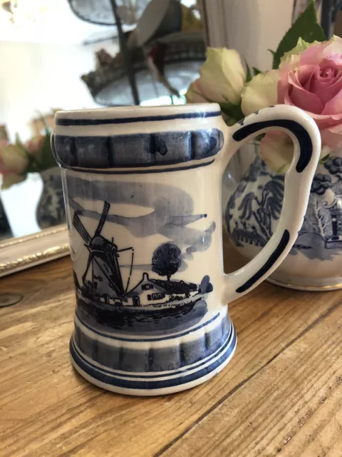 Vintage Delft Hand Painted Tankard/ Stein Collectable In Lovely Condition *