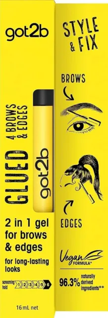 Got2B Schwarzkopf Glued for Brows & Edges 2 in 1 Wand Gel, for Laying Edges