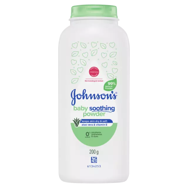 Johnson's Baby Soothing Powder 200g Keep Skin Dry Soft Aloe Vera Vitamin E