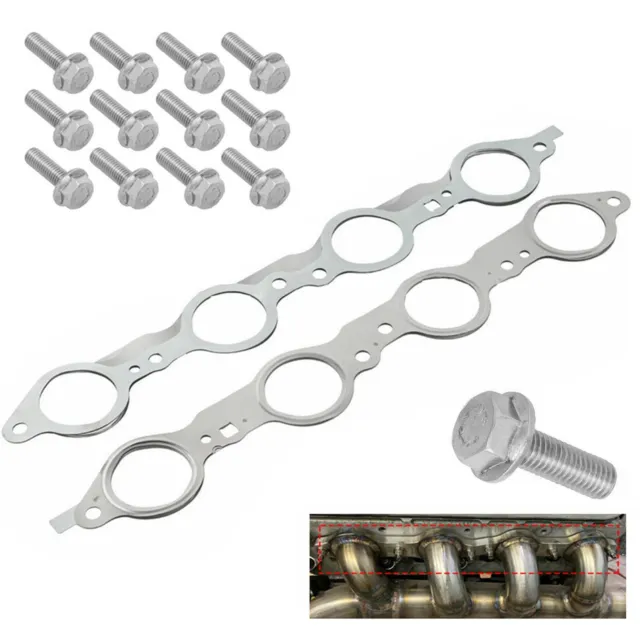US Exhaust Manifold Header Gasket Pair W Bolts For LS1 4.8 5.3 5.7 6.0 6.2